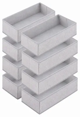 Produktbild von Aufbewahrungsbox Aufbewahrungsboxen für Schubladen Faltbare Stoffboxen aus Vliesstoff 8 St 22x51x11cm ohne Fächer für Unterwäsche Socken Krawatten