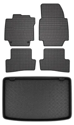 Produktbild von Gummimatten + Kofferraumwanne für Renault Captur I 2013-2019 (oberer Ladeboden) – Schwarz, passgenau – Wielganizator SolidPRO