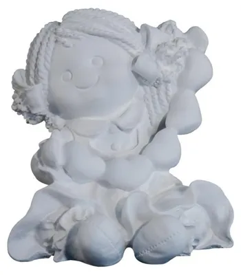 Productafbeelding van Ismare Keramiek: Decoratieve meisjesfiguur met harten, multicolor keramiek