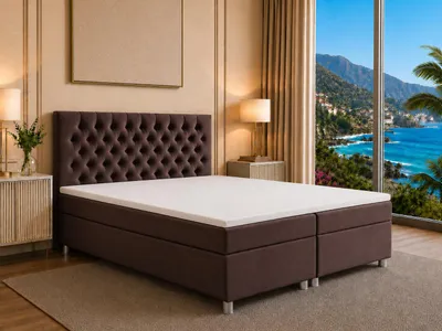 Produktbild von Best for Home Boxspringbett mit Bettkasten Trinity K-14 Bonellfederkern inkl. Topper-140x200-Braun