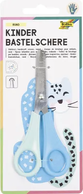 Produktbild von folia Bastelschere rund Linkshänder Länge: ca.135 mm rosa / blau