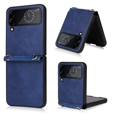 Immagine prodotto di Custodia König Design compatibile con Samsung Galaxy Z Flip4 5G, realizzata in plastica morbida, custodia protettiva per cellulare, colore blu