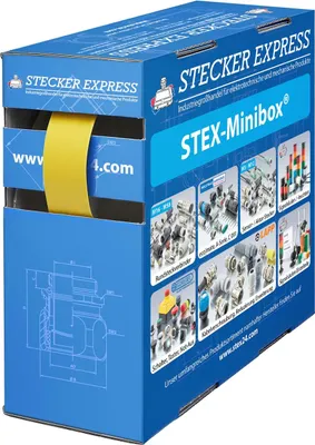 Produktbild von 136419 STEX24 Schrumpfschlauch 3:1, Minibox mit 4,4m, gelb 12,0/4,0mm, 1/2 Zoll, WSB3 Schrumpftemperatur mind. 70°C,