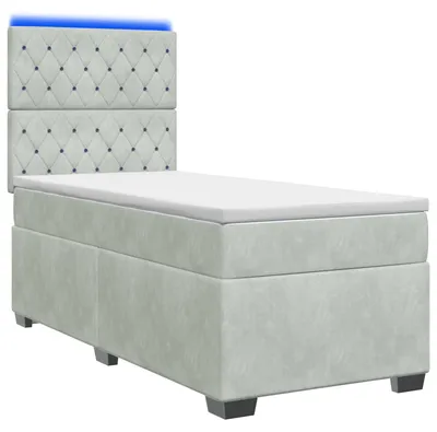 Immagine prodotto di vidaXL Letto a molle con materasso grigio chiaro 100 x 200 cm in velluto