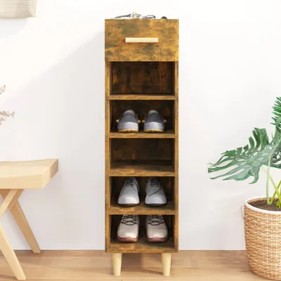 Produktbild von Schuhschrank Räuchereiche 30x35x105 cm Holzwerkstoff