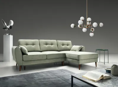 Immagine prodotto di Divani Design Divano ad angolo Letto a L funzioni tessili divano letto in pelle divani