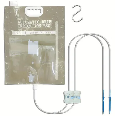 Produktbild von Pflanzenbewässerungsbeutel - Automatisches Tropfbewässerungssystem - 6,5 l Tank - 2 Schläuche - Einstellbare Tropfmenge - Urlaubsbewässerung