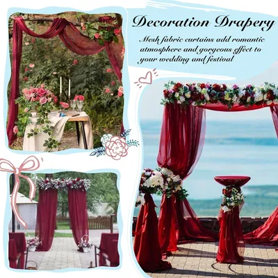 Productafbeelding van 75 cm x 800 cm - Bruiloftsboog - Gordijn - Bruiloft - Tule - Decoratieve boog