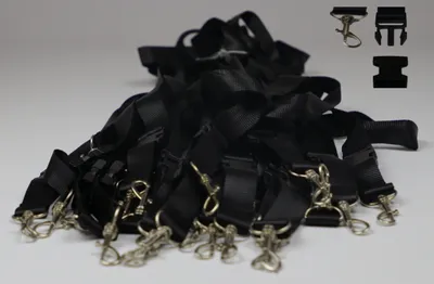 Produktbild von Schlüsselbänder Lanyard Keyholder Schlüsselband schwarz 2 x 55cm mit Haken 50x