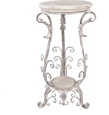 Produktbild von Clayre & Eef Pflanztisch 40x40x75 cm Weiß Braun Metall