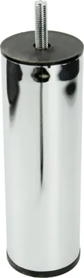Produktbild von Elegante Möbelbeine in Silber-Chrom, zylindrisch, 15 cm hoch, ideal für Sofas, Kommoden und minimalistisches Design. Perfekte Verbindung von Funktionalität und Stil.