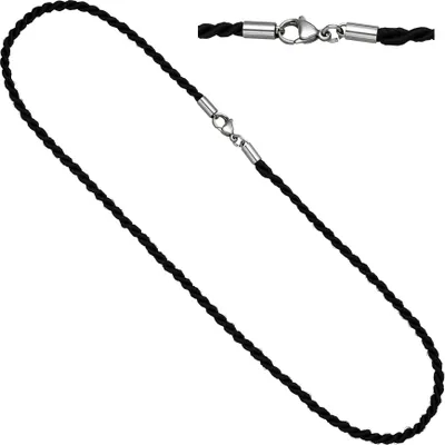 Produktbild von JOBO Halskette Kette Nylonkordel schwarz 70 cm Karabiner aus Edelstahl