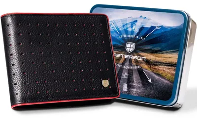 Obrázok produktu pre Peterson Pánska kožená peňaženka Springholm čierno-červená One size