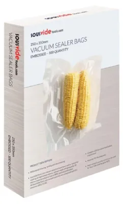 Productafbeelding van SousVideTools [SVT-06004] Vacuümzakken, 100 stuks (250 x 350 mm), gegroefd, geschikt voor levensmiddelen