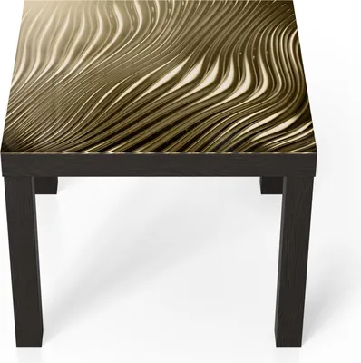 Produktbild von DEQORI Couchtisch 55x55 cm Schwarz 'Goldenes Rillendesign' Glas Beistelltisch