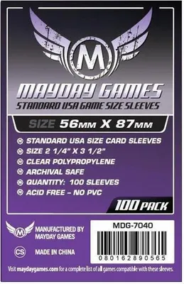 Produktbild von Mayday Standard USA Card Sleeves - Kartenschutzhüllen 56x87mm (100 Stück) - 7040