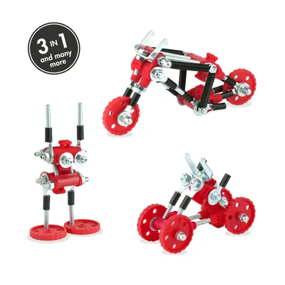 Produktbild von THE OFFBITS Bausatz Motorrad Metallbaukasten rot