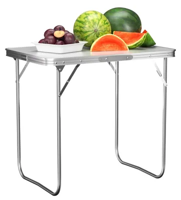 Produktbild von Klappbarer Tisch - Campingtisch - Tragbar mit Tragegriff - Metallgestell 80 x 60 x 69 cm - Rechteckig - Für Innen- und Außenbereich - Bis zu 8 Personen