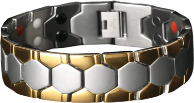 Produktbild von Männer Armband Magnetische Legierung Langlebig Abnehmbare Therapie Armband Täglichen Schmuck-Gold-Silber