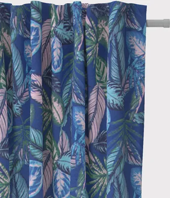 Produktbild von SCHÖNER LEBEN. Vorhang Dschungelpflanzen blau grün rosa 245cm Aufhängung Smok-Schlaufenband