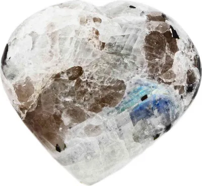 Produktbild von Natürlicher Regenbogenmondstein Herz 5x5cm Edelstein Bergkristall Dekoration