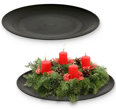 Produktbild von Deko-Teller 40 cm 2er Set in schwarz für drinnen & draußen