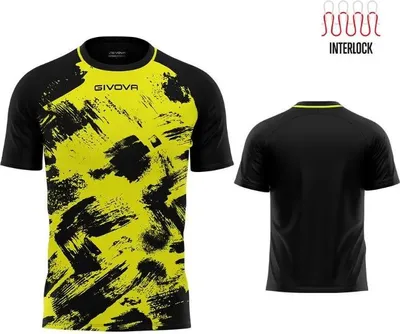 Produktbild von Sport-T-Shirt Givova Art Interlock Fluo Yell-Schwarz Gelb - 2XS