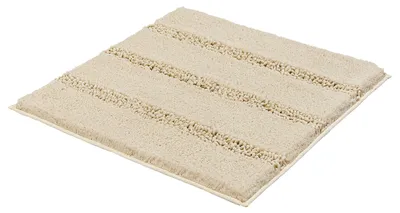 Badmatte mit Streifenmuster, Sandbeige, 60x60 cm