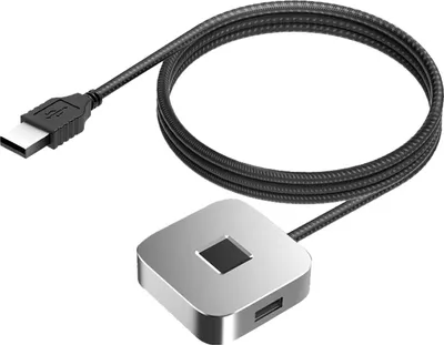 Obrázek produktu pro USB čtečka otisků prstů, podpora pro Windows 10 11, PC dongle, 360stupňový dotyk, rychlý biometrický skener, stříbrná barva