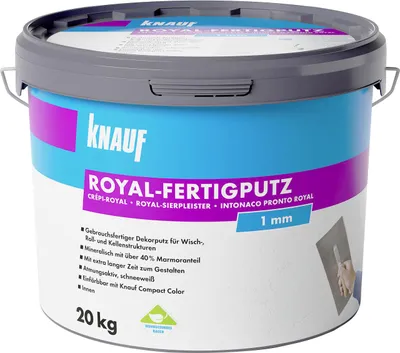 Produktbild von Knauf Royal-Fertigputz 20 kg 1,0 mm Körnung schneeweiß