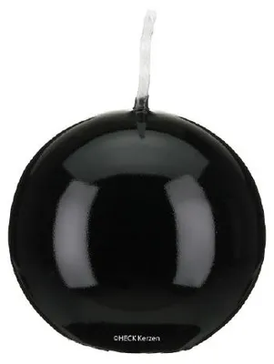 Produktbild von Kugelkerzen Glanz-Lack Schwarz Ø 8 cm, 8 Stück