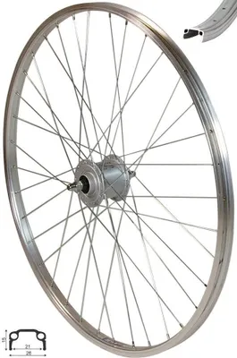 Produktbild von REDONDO 28 Zoll Vorderrad Laufrad Kasten Felge Silber Shimano Nexus Nabendynamo