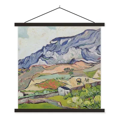 Produktbild von MuchoWow® Textilposter Die Alpen - Vincent van Gogh 120x120 cm mit schwarzem Rahmen - Aufhängungsset