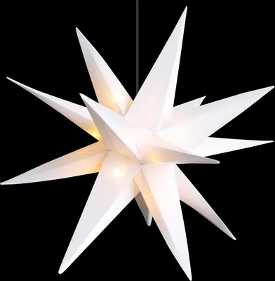 Produktbild von LEX LED 3D Leuchtstern 25cm WEISS 15 LED warmweiss