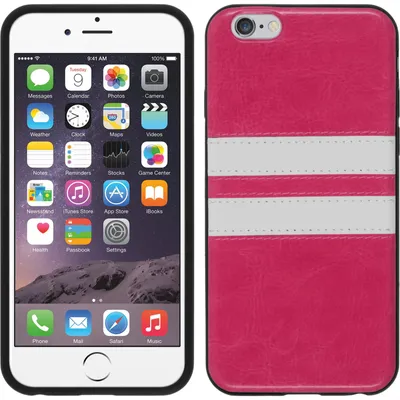 Produktbild von PhoneNatic Case kompatibel mit Apple iPhone 6s / 6 - pink Silikon Hülle Stripes + 2 Schutzfolien