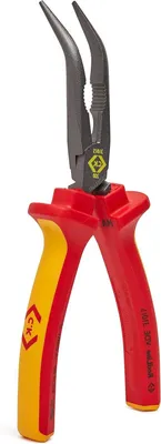 Productafbeelding van Punttang Schuin - Langebek Tang - Veilig Elektra Werken - VDE Gecertificeerd - 200 mm - Rood