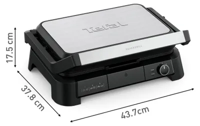 Produktbild von Tefal SuperGrill 3-in-1 XL GC520DE0, Schwarz, Edelstahl, Thermoplast, Rechteckig, Drehregler, Gitter, 800 cm²
