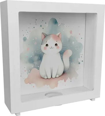 Produktbild von süße Katze Rahmen Spardose aus Holz
