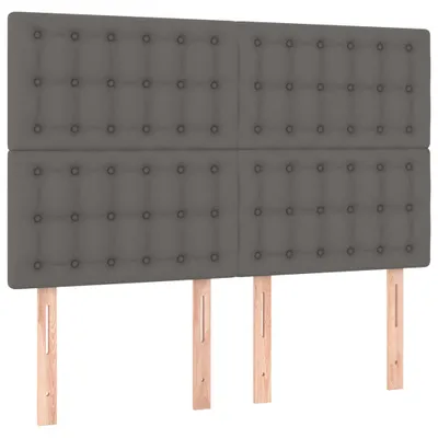 Image de vidaXL Têtes de lit 4 pcs. Gris 72x5x78/88 cm Similicuir