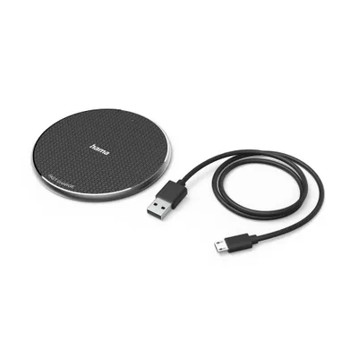 Produktbild von Hama QI-FC10, Drinnen, USB, Kabelloses Aufladen, 1 m, Schwarz