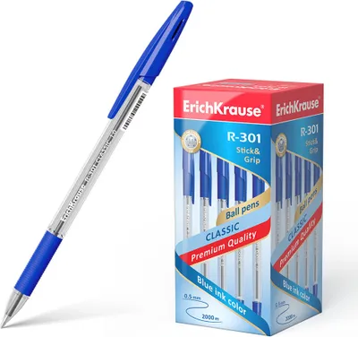 Produktbild von Kugelschreiber R-301 Classic 0,5mm mit Gummigriff 50er Pack Blau