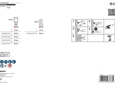 Zdjęcie produktu dla Bosch 2608599037 Kit frese a secco diamantate 5 parti 1 pz., Obcinarka, Kamień, Dachówka, Bosch, Srebrny, 5 szt.