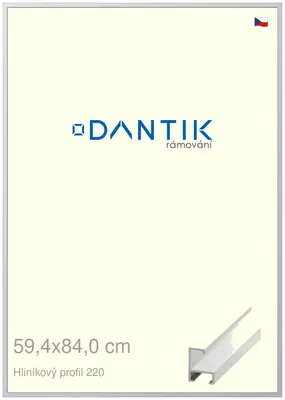 Obrázok produktu pre Rám DANTIK 59,4x84 | ALU profil 6220 biely matný (Plexi Clear)