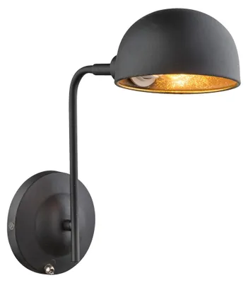 Produktbild von Wandlampe, schwarz gold, beweglicher Spot, H 30 cm