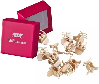 Produktbild von Kleine Haarspeld Set 12 Stück Goldfarben für Frauen