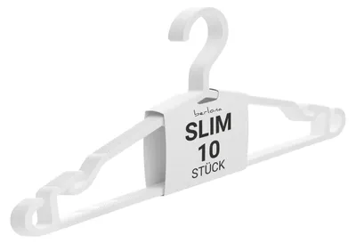 Productafbeelding van BERLONA ultradunne kledinghangers, 10 stuks, antislip - Wit