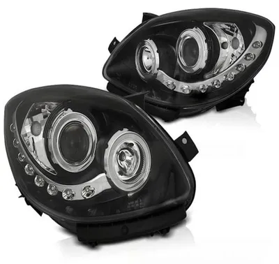 Productafbeelding van LED-koplampen met dagrijverlichting, geschikt voor Renault Twingo, bouwjaar 2007-2011, zwart