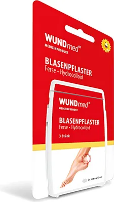 Produktbild von WUNDMED Blasenpflaster 3 Stück hydrocolloid Ferse, 68mmx43mm, WUNDmed
