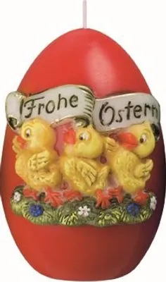 Produktbild von Eikerze "Frohe Ostern" Rot 120 x 80 mm