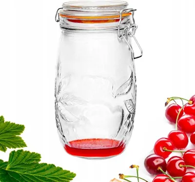 Zdjęcie produktu dla Słój Szklany 1.5L z Klamrą Uszczelką Pojemnik Weck do Konfitur Przetworów